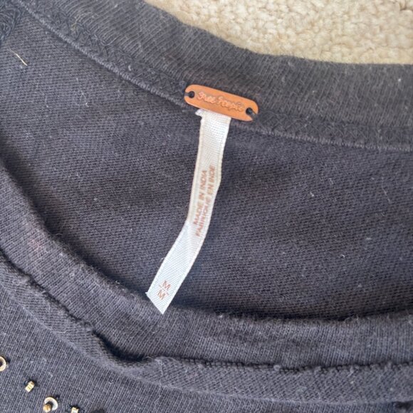 Free People Black Bejeweled Tee - Picture 2 of 6